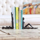 Danya B. ZI11217 Contemporary 2 Piece Ladies Stretching Cast Iron Metal Art Bookend Set by CozyNest Decor