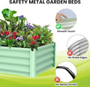 Galvanized Raised Garden Bed Outdoor, 2 Pcs 6x3x1FT Outdoor Large Planter Raised Beds Open Base with Safety Edge and Glove for Vegetables Flowers Ground Planter, Green by CozyNest Decor