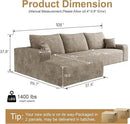 108" Sectional Couches for Living Room Modern Modular Sofa with L-Shape Couchs Upholstered Boneless Couch Deep Seat Sectional Couch with Chaise (Camel, Left Facing Chaise+2Seaters) by CozyNest Decor