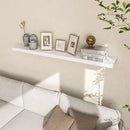 Fun Memories 48 Inch Floating Shelves for Wall, Deep Rustic Solid Pine Wood Shelf - Farmhouse Wall Mounted Display Shelf with Heavy-Duty Metal Bracket, 48" W x 8" D, Set of 1, White by CozyNest Decor