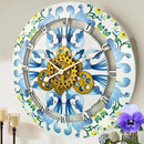 The Gears Clock Wall Clock Italy Collection with Moving Gears (Ravello, 24 inch Round) by CozyNest Decor