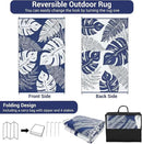 GAOMON Outdoor Plastic Straw Rug 9x18 Waterproof Patio Rug Reversible Camping Mat, Foldable Portable RV Picnic Carpet with Bag & 4 Stakes, UV Resistant Outside Carpet for Deck Balcony, Blue by CozyNest Decor