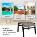 Patio Outdoor Ottoman Footstools Assembled Aluminum Footrest Side Table Small Chairs Patio Ottoman 2 Set Brown by CozyNest Decor