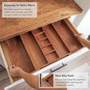 Adjustable Kitchen Drawer Organizer for Utensils and Junk, Food-Safe Contract Grade with 100% Sustainable Wood, Non-Slip, Expandable from 16" to 28" Wide - Natural Acacia by CozyNest Decor