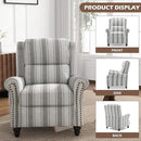 UIXE Pushback Recliner Chair Push Back Accent Chair, Fabric Overstuffed Armchair for Living Room, Rivet Trim Club Chair Home Theater Single Sofa Bedroom Reading Seat - Stripe Gray by CozyNest Decor