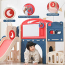 Toddler Outdoor Climber Playset with Basketball for Kids Ages 1 to 3 Years Slide and Swing Set 12 in 1 Playground Indoor Slide for Kids Durable Ecofriendly Plastic Backyard Playset Red by TinyTreasures Baby Boutique