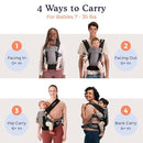 Beco Gemini Baby Carrier from Newborn to Toddler - Certified Ergonomic Newborn Baby Carrier for Infants and Children of 7-35 lbs - M Shape, Adjustable Seat, Breathable 3D Mesh (Cool Black) by TinyTreasures Baby Boutique