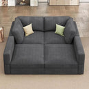 HONBAY Modular Sectional Couches with Storage Corduroy Sleeper Sofa Modular Sectional Couches for Living Room,Dark Grey by CozyNest Decor