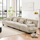 Modular Sectional Sofa Cloud Couch 4-Seater Deep Seat Sofa Couch, Oversized Couch Bed Sectional Couch with Round Bolster Armrests 6 Pillows, Modern Sofa Chair Comfy Couch by CozyNest Decor