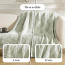 Amélie Home Chenille Knit Throw Blanket for Couch, Checkered Texture Decorative Soft Blanket for Sofa, Bed & Living Room, 50"x60", Sage Green & White by CozyNest Decor