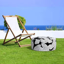 LVTXIII Inflatable Stool Ottoman Footrest with Handle, Indoor or Outdoor Foot Rest for Home Patio Garden and Camping, D21 x H9, Black Lush Leaf Jungle by CozyNest Decor