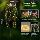 Outdoor Solar Lights for Yard Decorative, 69LED Tree Swaying Solar Garden Lights Outside Waterproof, Flower Solar Power Fairy Light Butterfly Decor for Patio Lawn Landscape Decorations by GreenHaven Gardens