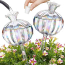 NiHome Large Plant Watering Globes 2-Pack, Iridescent Glass Cactus Self Watering Globe, Glass Waterer for Potted Plants - 4.7OZ/140 ML Capacity Automatic Irrigation System, Adorable Gardening Gift by GreenHaven Gardens