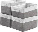Storage Basket 16x12x8 inch Fabric Sturdy Canvas Storage Bins Organizer with Handles for Clothes and Storage Foldable Storage Boxes Cubes by CozyNest Decor