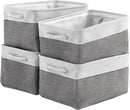 Storage Basket 16x12x8 inch Fabric Sturdy Canvas Storage Bins Organizer with Handles for Clothes and Storage Foldable Storage Boxes Cubes by TinyTreasures Baby Boutique