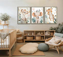 3 Pcs Safari Animals Nursery Canvas Wall Art Jungle Animals Cheetah Elephant Tiger Kids Room Illustration Pictures Wall Decor Posters Print Artwork for Classroom Boy's Girl's Room Bedroom by CozyNest Decor