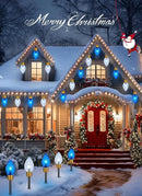 Brightown Strawberry Jumbo C9 Christmas Pathway Lights Outdoor -2 Pack Total 17 Feet 10 LED Jumbo C9 Walkway Lights, Christmas Lights Outdoor Decorations for Lawn Outside Holiday, Blue & Pure White by GreenHaven Gardens