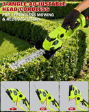 Cordless Hedge Trimmer，2-in-1 Hedge Trimmer，Cordless Grass Shear & Shrubbery Trimmer with Dual-Action Blade Cutting Capacity,Hedge Shear with 2 PCS Rechargeable Battery and Charger for Garden,Lawn by GreenHaven Gardens