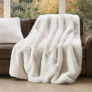 Luxury Faux Fur Throw Blanket, Soft Fluffy Faux Mink Blankets for Bed, Couch, Sofa, Thick Cozy Plush Warm Fur Throws with Reversible Velvet, Ivory Mink, 60"x80" by CozyNest Decor