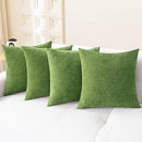 CaliTime Throw Pillow Covers Decorative 18 X 18 Inches Pack of 4 Cozy Chenille Cushion Cases for Couch Sofa Bed Living Room Home Forest Green by CozyNest Decor