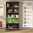 TVU 5-Shelf Wood Bookcase, 65 Inch Tall Bookshelf with Storage, Floor Standing Display Book Shelf, for Living Room Bedroom Study Office, Rustic Brown by CozyNest Decor