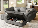 Belffin Modular Sectional Sleeper Sofa Couch with Storage Ottoman Convertible Sectional Couches for Living Room Terry Reversible Chaise. Light Grey Sofa by CozyNest Decor