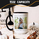Personalized Coffee Mug 15 Oz, Custom Picture Text or Logo Ceramic Mug, Customized Gift for Men & Women, Taza Personalizada with Photo and Words, Customizable Large Tea Cup | White - Black by TinyTreasures Baby Boutique