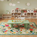 Living Room Rug 5x7 Rug Machine Washable Boho Area Rug Non Slip Floral Vintage Low Pile Large Rugs for Living Room, Bedroom, Farmhouse, Dining Room, Kids Playroom(Green) by CozyNest Decor