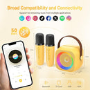 Mini Karaoke Machine for Kids Adults：Portable Bluetooth Karaoke Speaker with 2 Wireless Microphones and Lights for Home Party, Christmas Birthday Gifts for 4-12+ Years Old Girls Boys(Yellow) by TinyTreasures Baby Boutique
