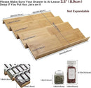 Bamboo Spice Rack Drawer Organizer - 8 Pieces Set- 10" Wide Per Piece - Combine Pieces Into 20" Wide Rack (10" or 20") by CozyNest Decor