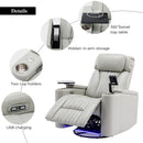 270° Power Swivel Recliner Home Theater Chair With Hidden Arm Storage, LED Light, Cup Holder, And Tray Table by HouseOfZazla