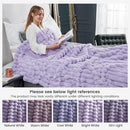 Cozy Bliss Faux Fur Throw Blanket for Couch, Cozy Warm Plush Striped Blanket for Sofa Bedroom Living Room, 60 * 80 Inches Lavender Purple by CozyNest Decor