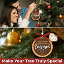 Our First Christmas Engaged Ornament 2024 - Wood Engagement Ornament 2024, Funny Engagement Gifts for Couples, Happy Newly Engaged Christmas Ornament 2024 for Bride by TinyTreasures Baby Boutique