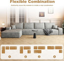 136" Sectional Couches for Living Room Modern Modular Sofa with L-Shape Couchs Upholstered Boneless Couch Deep Seat Sectional Couch with Chaise (Grey, Left Facing Chaise+3Seaters) by CozyNest Decor