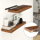 Heimlove 24 inch Floating Shelves for Wall,9.3 inch deep Brown Bathroom Over Toilet Shelf,Wall Mounted Rustic Wood Shelves for,Bedroom,Living Room,Kitchen,Office Decor Set of 2-Brown by CozyNest Decor