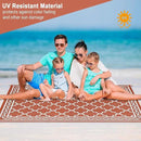 GAOMON Outdoor Plastic Straw Rug, 10'x20' Reversible Sage Green Patio Mat, Flower Modern Design for RV, Backyard, Deck, Camping, Picnic, Orange/White(Geometric) by CozyNest Decor