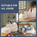 Giant Bean Bag Chairs for Adults, Oversized Chaise Lounge Chair Indoor with Memory Foam - Plush Boneless Lounger & Ottoman for Bedroom, Living Room, Gaming & Reading, Lazy Floor Sofa Chair, Beige by CozyNest Decor