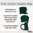 DISCOUNT PROMOS Ceramic Campfire Coffee Mugs 13 oz. Set of 10, Bulk Pack - Perfect for Tea, Espresso, Cappuccino, Hot Cocoa - Green by TinyTreasures Baby Boutique