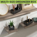 Bamboo Drawer Organizer Set, 5 PCS Multi-use Varied Sizes Junk Drawer Organizer Kitchen Storage Box for Office, Home, Bedroom, Bathroom, Black