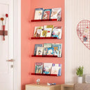 upsimples Acrylic Shelves for Wall Decor, 15" Display Shelf Perfume Organizer for Bathroom, Bedroom, Living Room, Floating Bookshelves for Kids, Clear Red, 4 Pack by CozyNest Decor
