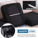 hyha Waterproof Couch Cushion Covers for Pets, Non Slip Sofa Seat Cover for Dogs Washable, Soft Thick Stretch Jacquard Fabric, Sofa Slipcovers with Elastic Bottom (1 Chaise+3 Seater, Black) by CozyNest Decor