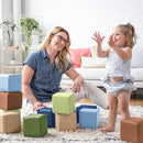 ECR4Kids SoftZone Patchwork Toddler Building Blocks, Foam Cubes, Earthtone, 12-Piece by TinyTreasures Baby Boutique