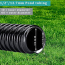 Pond Tubing ID 1/2” × 20ft Black Corrugated Flexible Reinforced Waterfall Pond Tube Sump Pump Hose, Non-toxic & Kinkproof (20 ft, 1/2" ID) by GreenHaven Gardens
