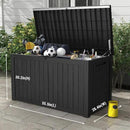 Mars Villa 180 Gallon Outdoor Storage Box Waterproof, Extra Large Resin Deck Box, Outside Storage Bin for Patio Furniture Cushions, Pool Supplies, Sports Gear, UV Resistant and Weatherproof, Black by CozyNest Decor