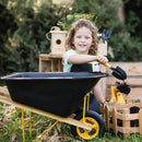 Stanley Jr. Kids Wheelbarrow Set – 6-Piece Durable Toddler Wheelbarrow & Garden Tools – Child Outdoor Toy for Ages 3+ – Fun, Educational Backyard Play with Apron, Gloves & Tools by GreenHaven Gardens