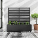 Casaphoria Metal Raised Garden Bed with Trellis and Wheels, 47"x47"x16" Planter Box for Climbing Plants, Vegetables & Vines, Features Drainage Holes and Privacy Screen (Black-Harold) by GreenHaven Gardens
