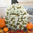 Bougainvillea Artificial Flowers Plants for Outdoors Outside Fall Autumn Decoration, 2 pcs Faux Silk Long Trailing Vines UV Resistant Look Real White Fake Flowers for Front Door Porch Planter Urn Yard by CozyNest Decor
