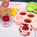 6x3oz Baby Food Freezer Tray with Clip on Lid Gossamer Pink | Leakproof Freezer Molds Silicone Storage Container for Purees Fruits Vegetables by TinyTreasures Baby Boutique