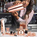 Cocktail Shaker Set, Mixology Bartender Kit 10-Piece Bar Tool Set with Stylish Bamboo Stand, Bar kit: Matini Shaker Mixing Spoon Muddler Jigger Cocksrew for Barware Set | Rose by CozyNest Decor