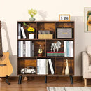 LEYAOYAO 8 Cube Bookshelf,3 Tier Bookcase with Legs,Rustic Brown Mid-Century Modern Bookshelves,Large Open Storage Organizer Shelf, Wooden Book Case by CozyNest Decor